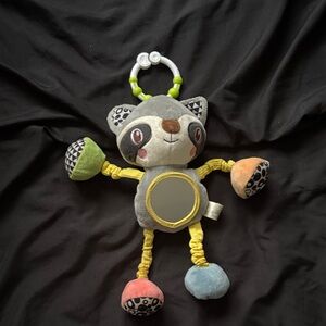 Colorful Plush Raccoon Toy with Mirror